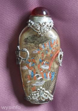 Perfume bottle - silver overlay on glass (side B)