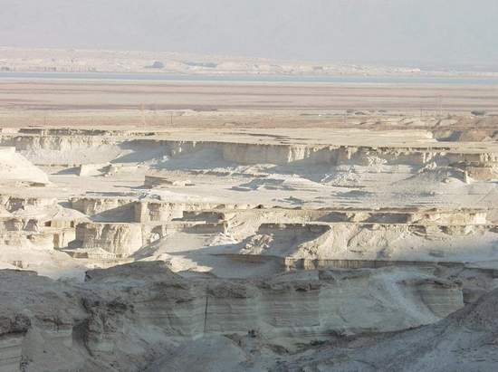 Chalk Hills Carved by Winds and Floods by Dead Sea