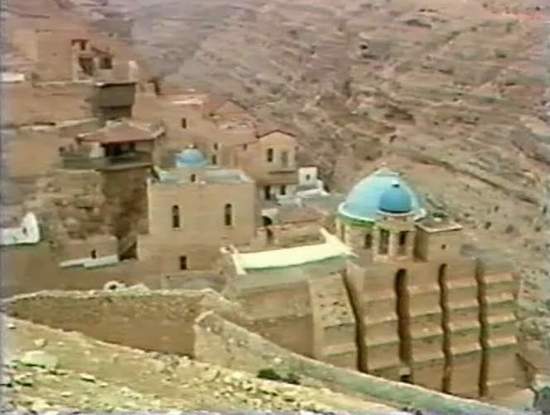 View of Mar Saba Monastry in Judean Desert by the Dead Sea