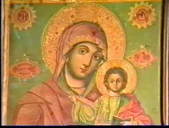 Fresco of Madonna and Child in Monastry by Dead Sea