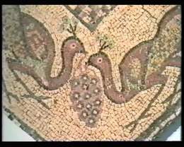 Mosaic in Ancient Tel Gorin Synagogue - Birds